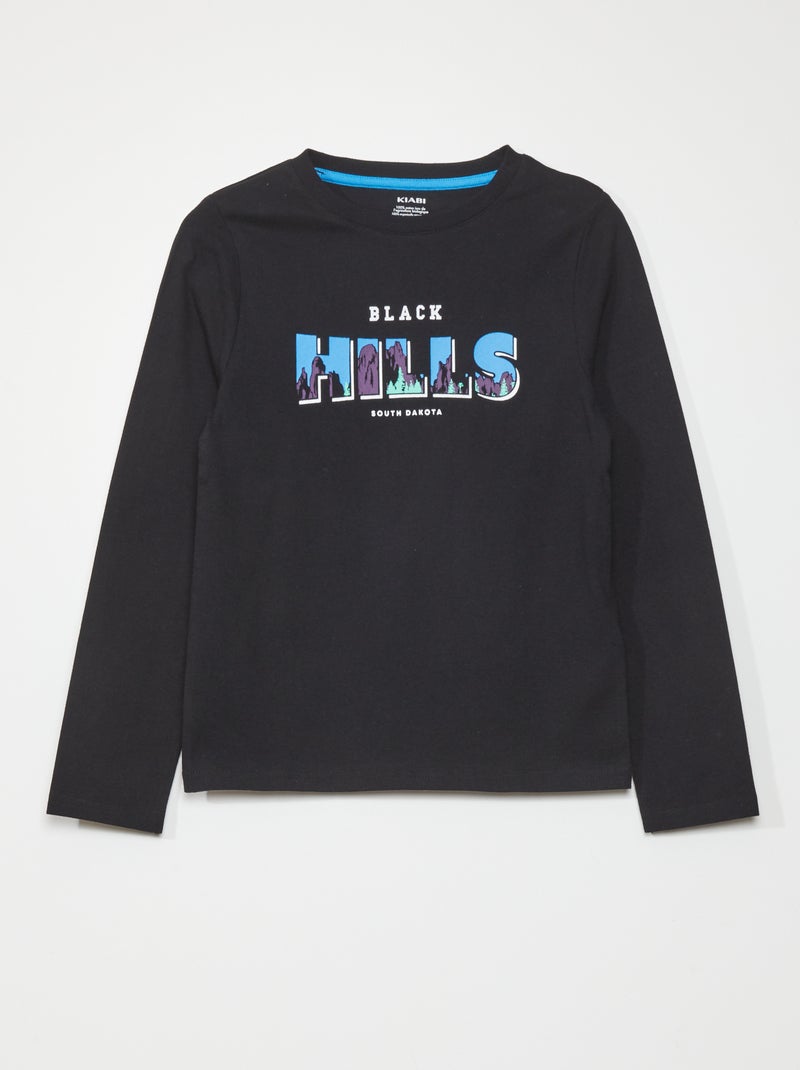 T-shirt de manga comprida PRETO - Kiabi
