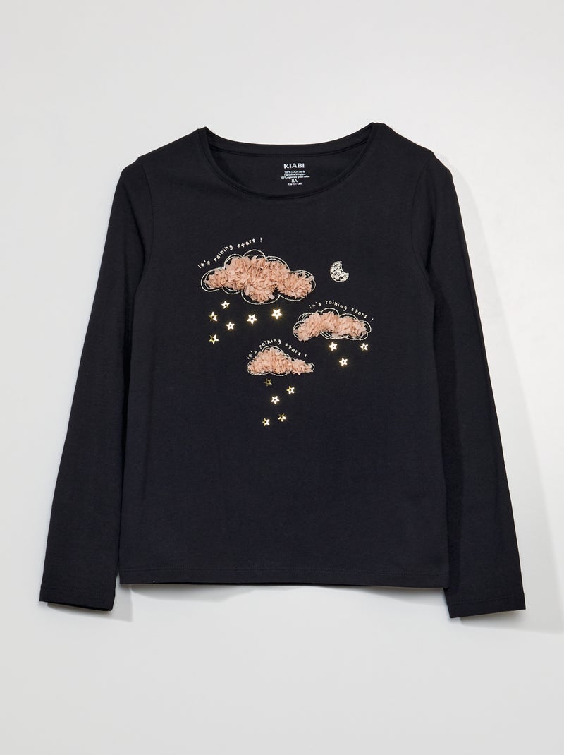 T-shirt de manga comprida PRETO - Kiabi