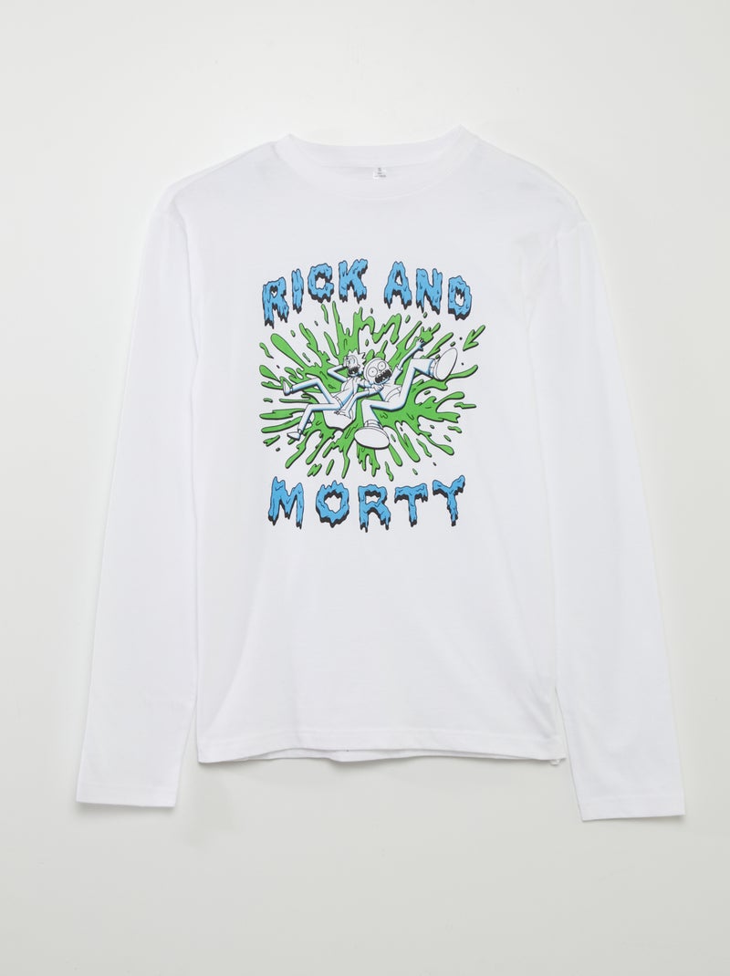 T-shirt de manga comprida 'Rick & Morty' BRANCO - Kiabi
