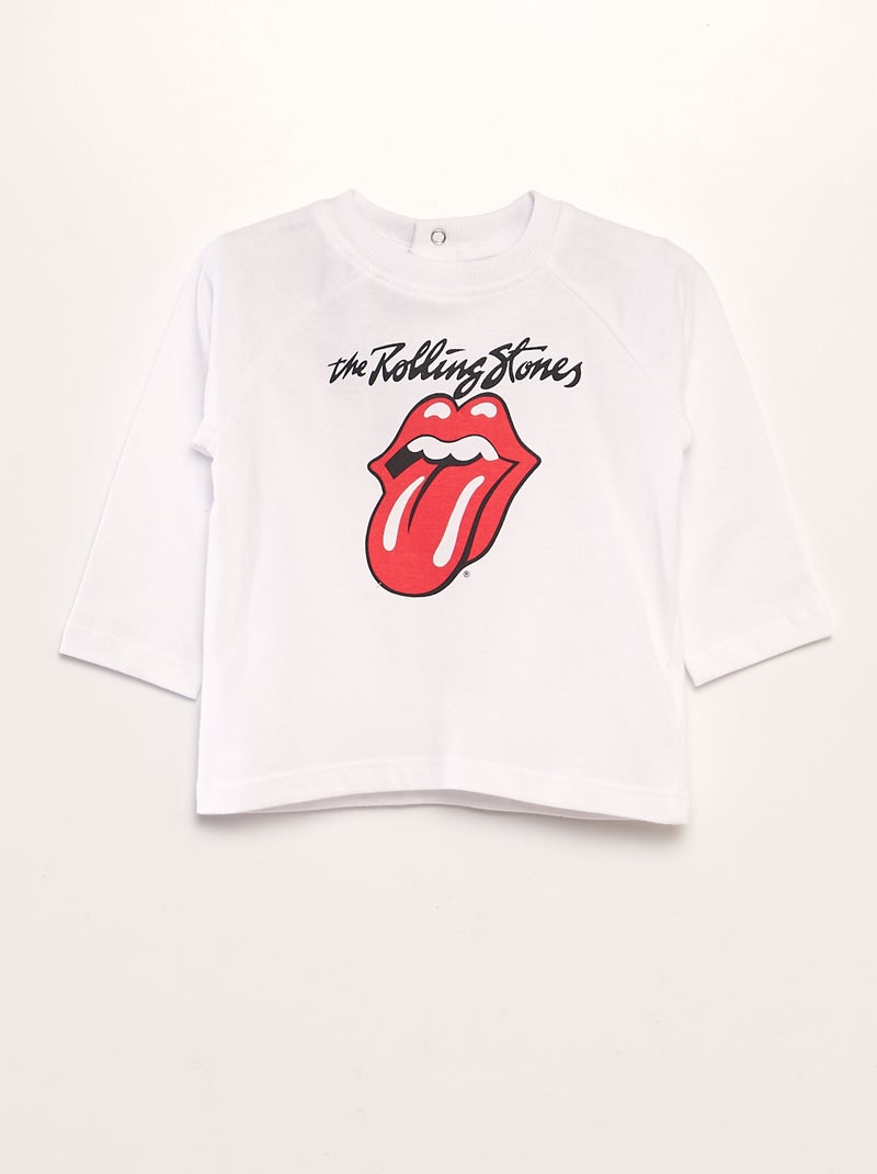 T-shirt de manga comprida 'Rolling Stones' BRANCO - Kiabi