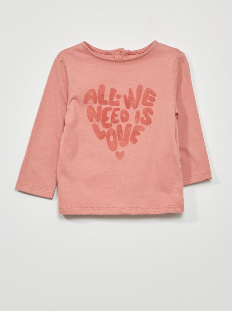 T-shirt de manga comprida ROSA - Kiabi