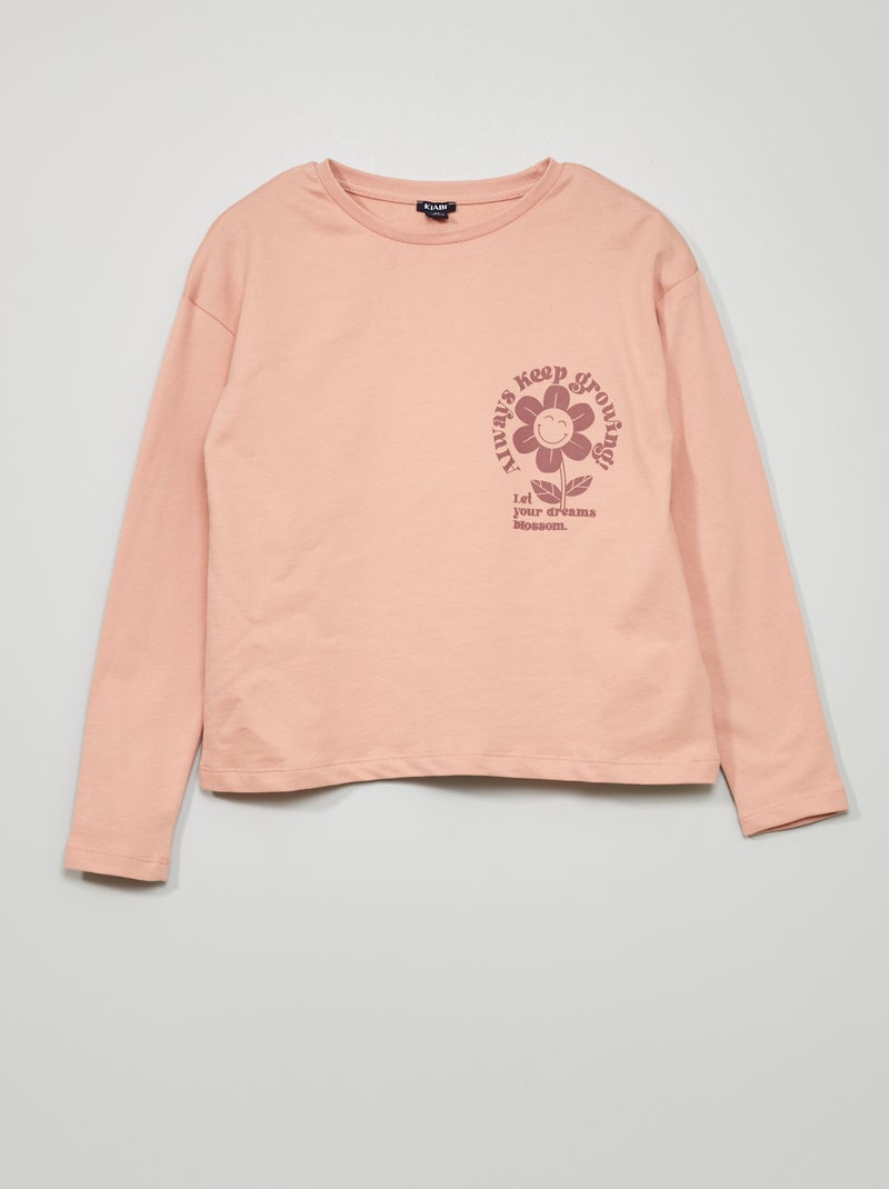 T-shirt de manga comprida ROSA - Kiabi