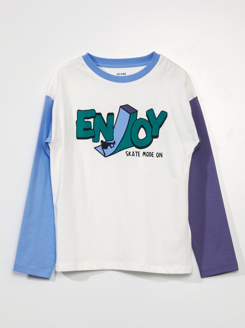 T-shirt de manga comprida 'skate' BEGE - Kiabi