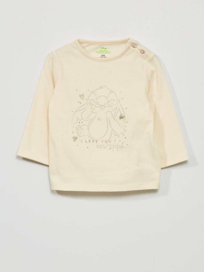 T-shirt de manga comprida 'Stitch' BRANCO - Kiabi
