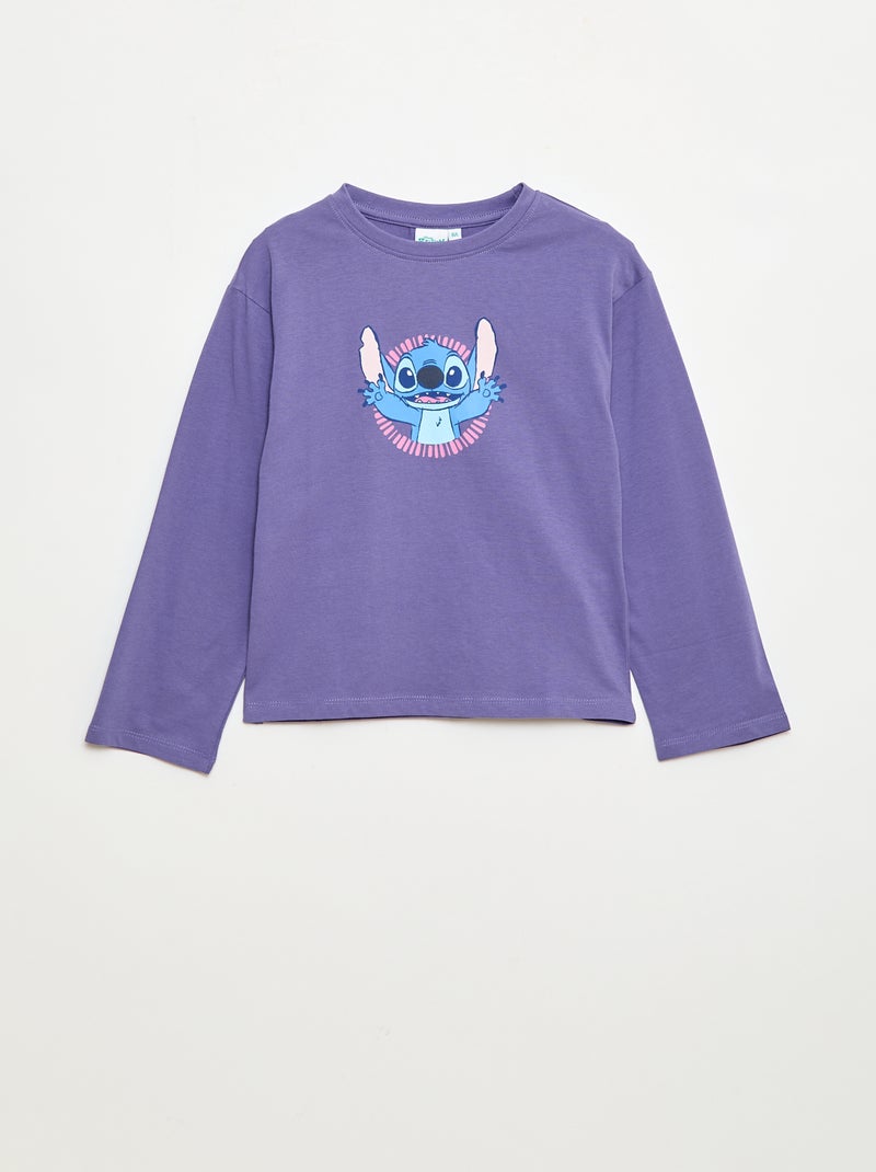 T-shirt de manga comprida 'Stitch' 'Disney' Violeta - Kiabi