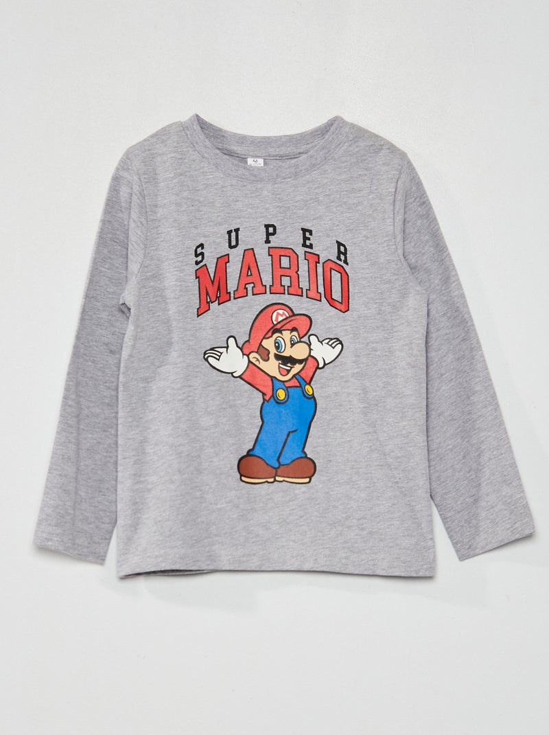 T-shirt de manga comprida 'Super Mário' CINZA - Kiabi