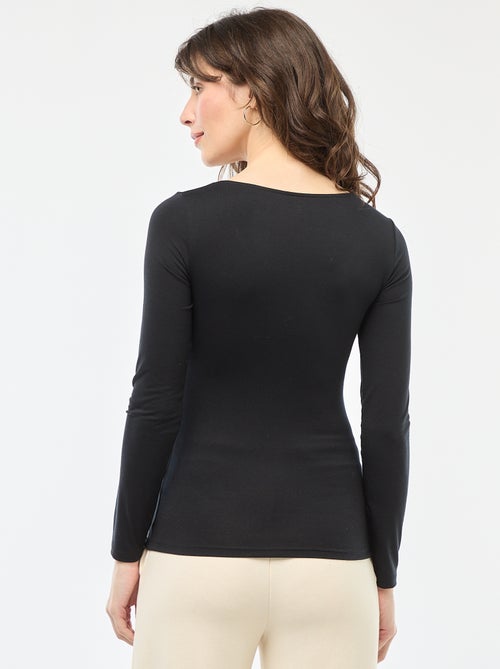 T-shirt de manga comprida térmico efeito segunda pele - Kiabi