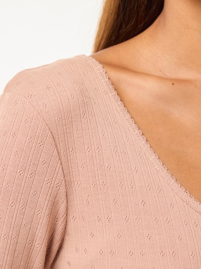 T-shirt de manga comprida termorregulador Bege - Kiabi