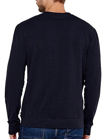 T-shirt de manga comprida tommy hilfiger track para homem azul-marinho