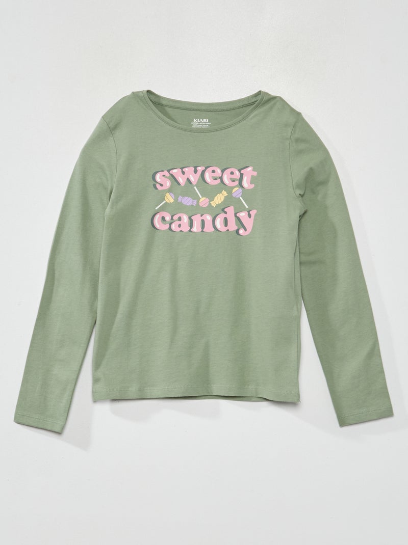 T-shirt de manga comprida VERDE - Kiabi