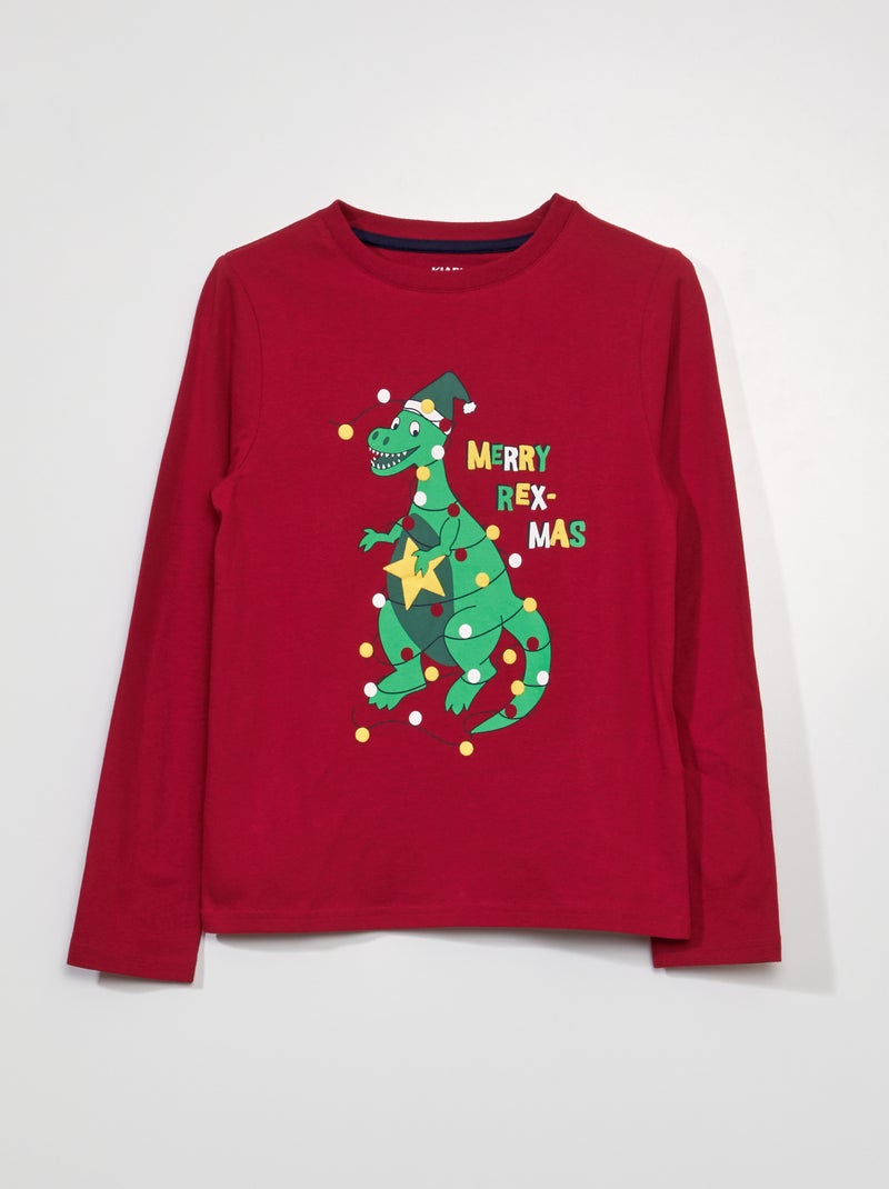 T-shirt de manga comprida VERMELHO - Kiabi
