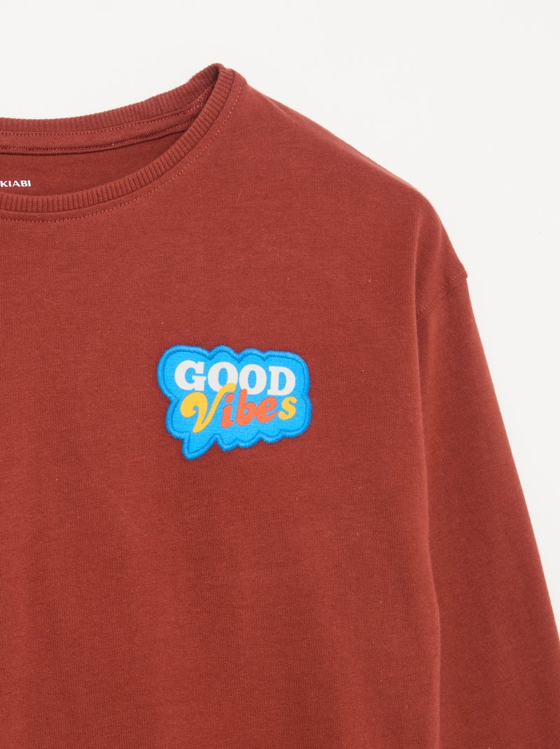 T-shirt de manga comprida Vermelho - Kiabi