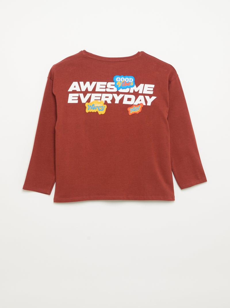 T-shirt de manga comprida Vermelho - Kiabi