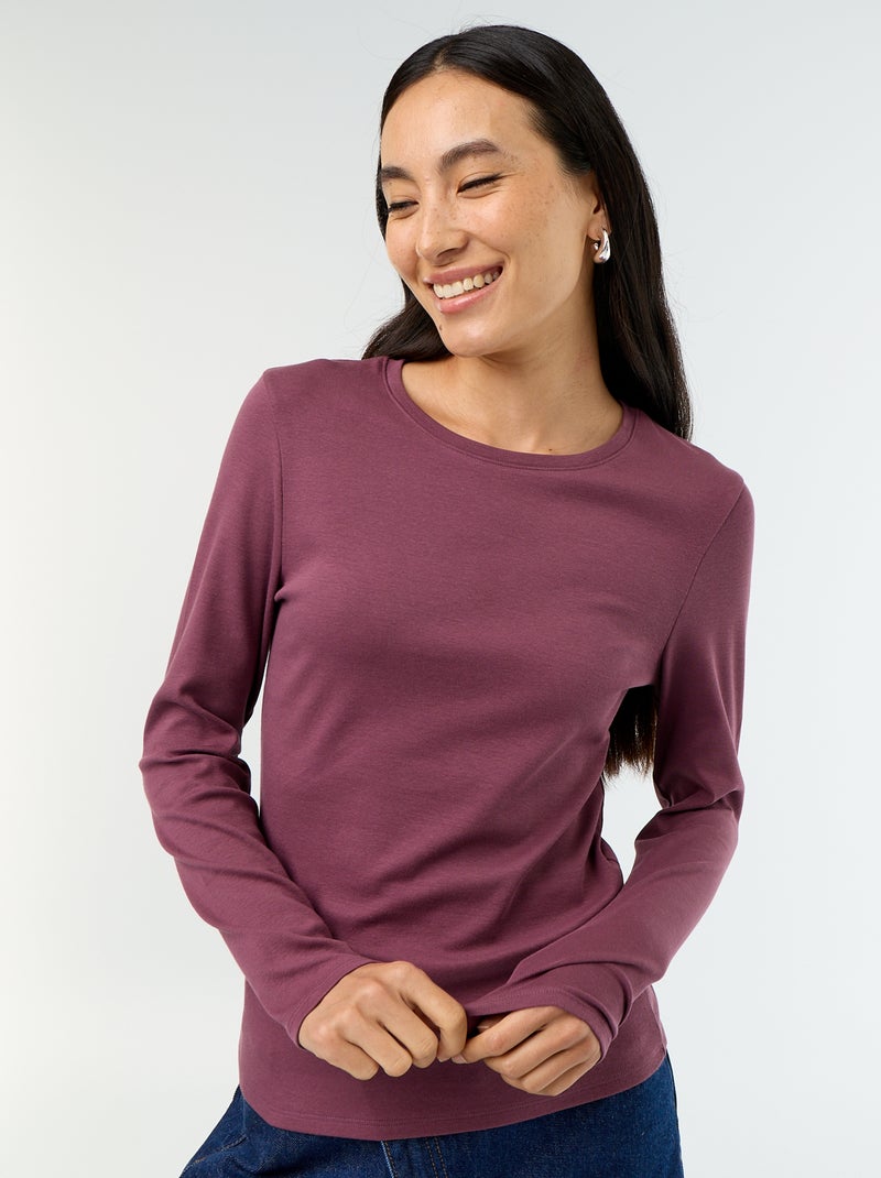 T-shirt de manga comprida Violeta - Kiabi