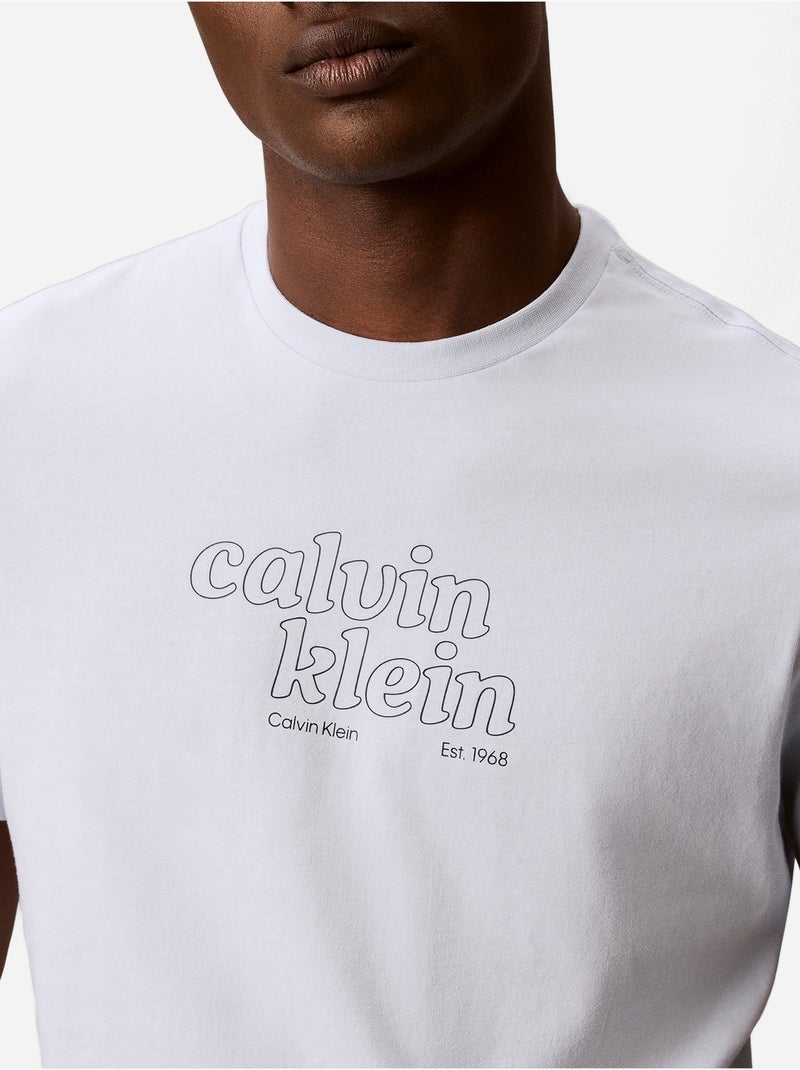 T-shirt de manga curta - calvin klein Azul-céu - Kiabi