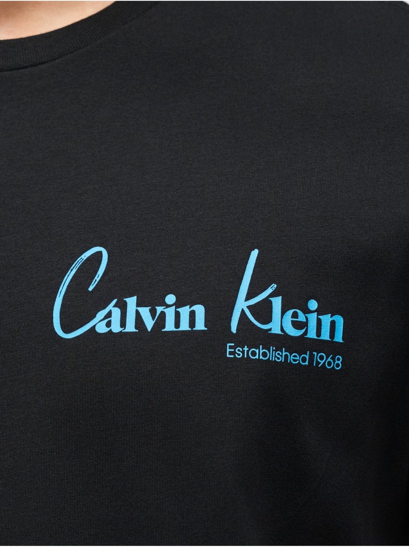 T-shirt de manga curta - calvin klein Preto - Kiabi