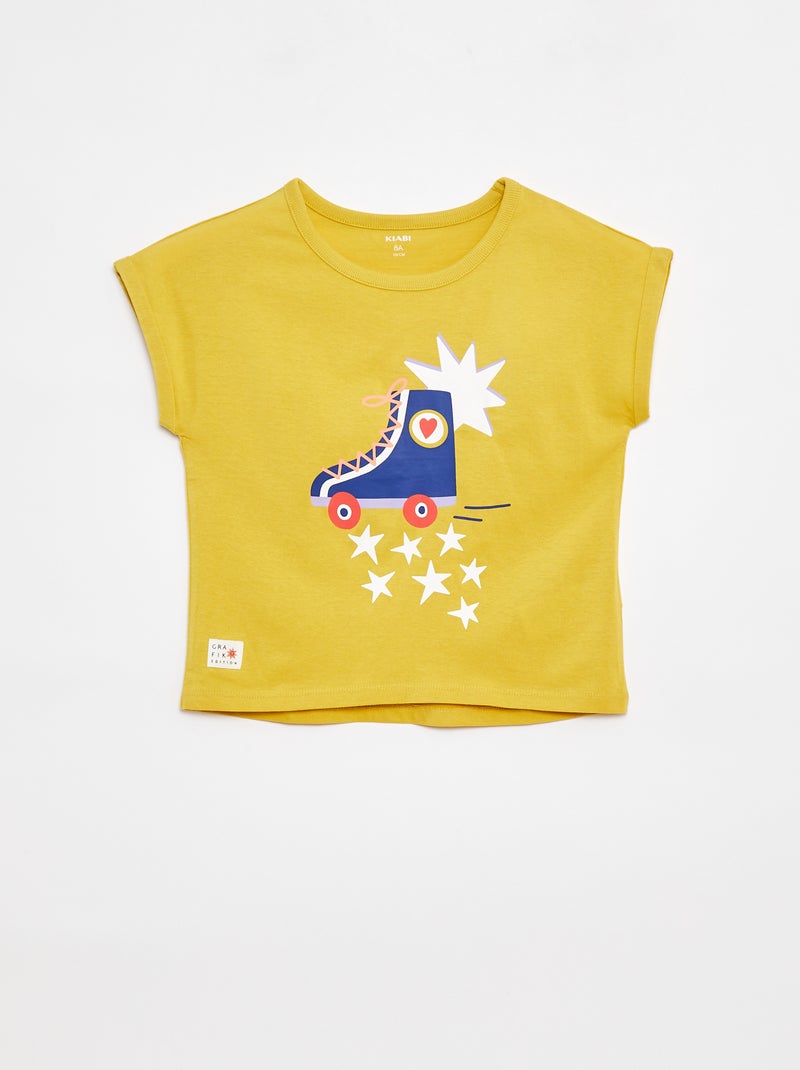 T-shirt de manga curta  - Grafik Edition Amarelo - Kiabi