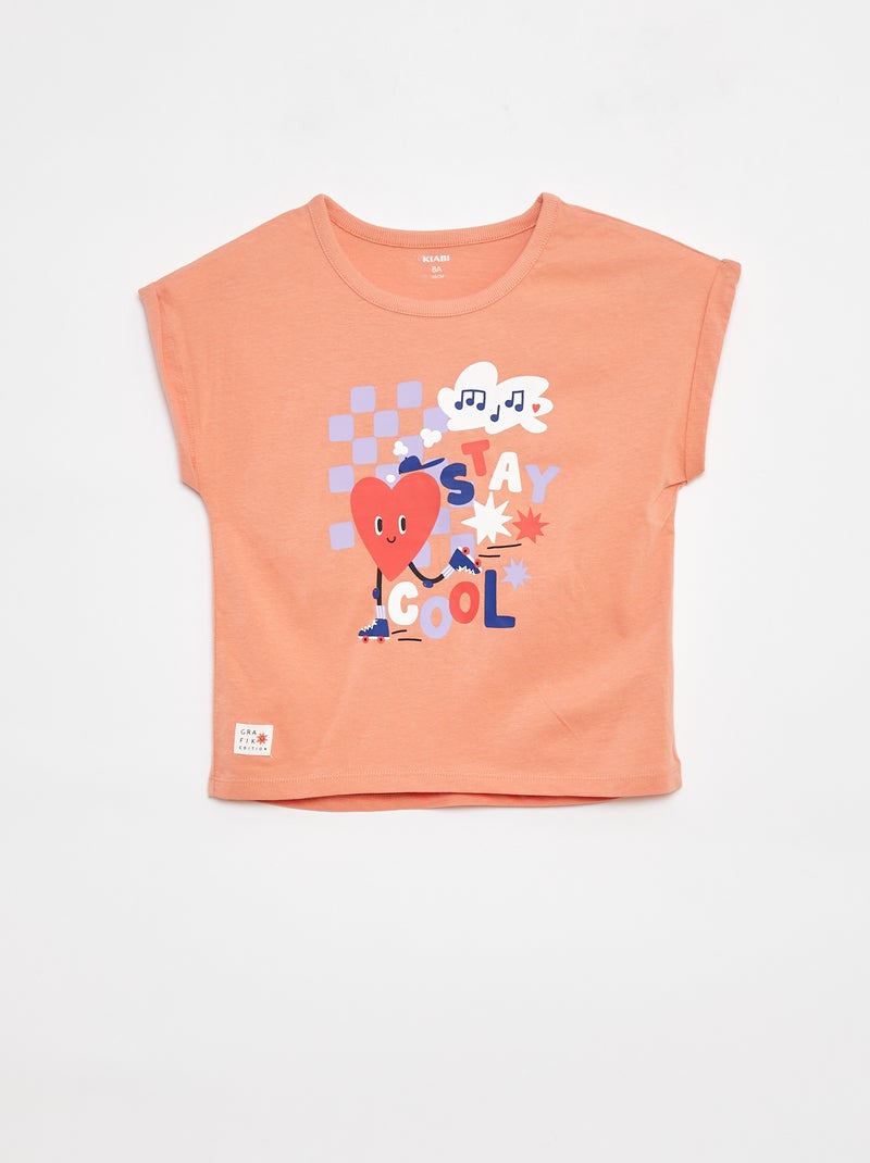 T-shirt de manga curta  - Grafik Edition Laranja - Kiabi
