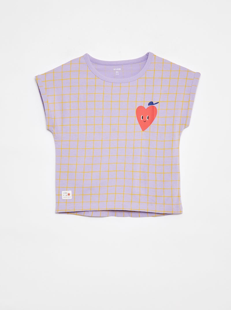 T-shirt de manga curta  - Grafik Edition Violeta - Kiabi