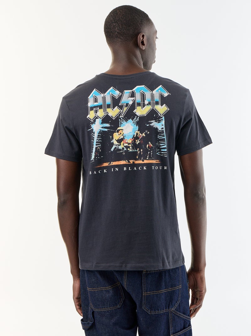 T-shirt de manga curta 'AC DC' Preto - Kiabi