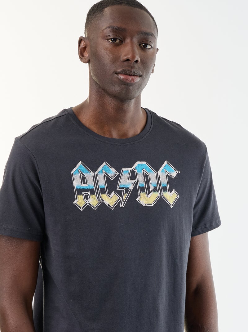 T-shirt de manga curta 'AC DC' Preto - Kiabi