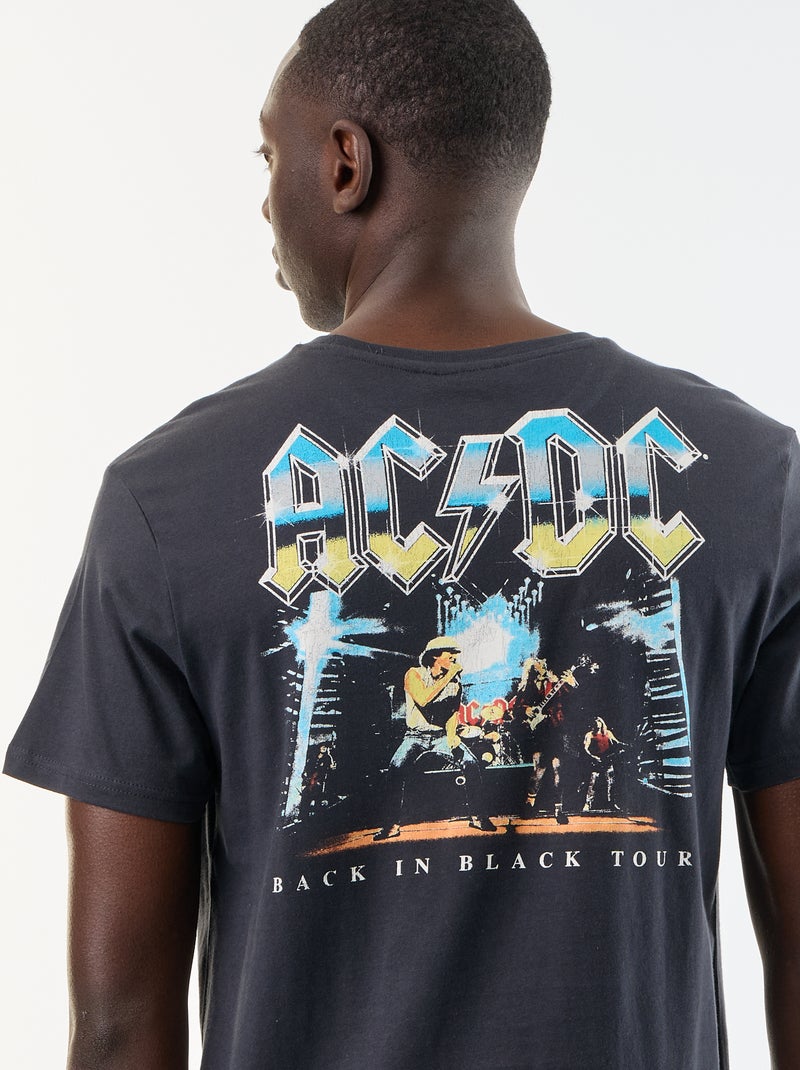 T-shirt de manga curta 'AC DC' Preto - Kiabi