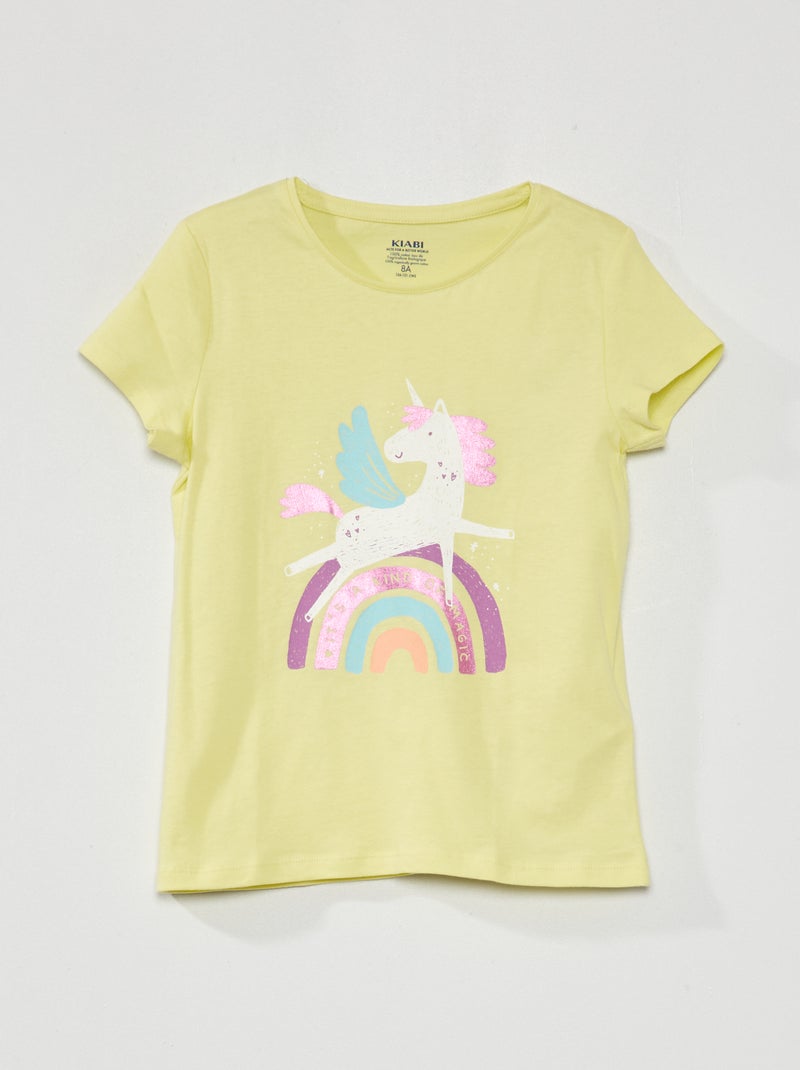 T-shirt de manga curta AMARELO - Kiabi