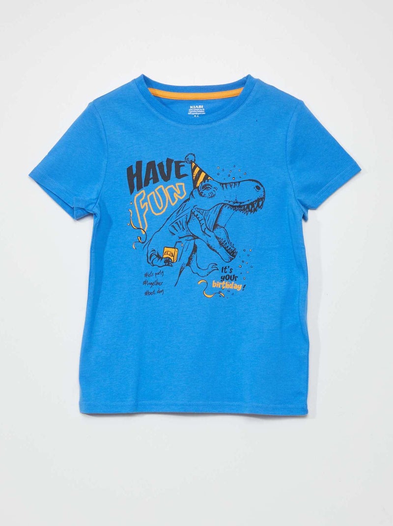 T-shirt de manga curta 'aniversário' AZUL - Kiabi