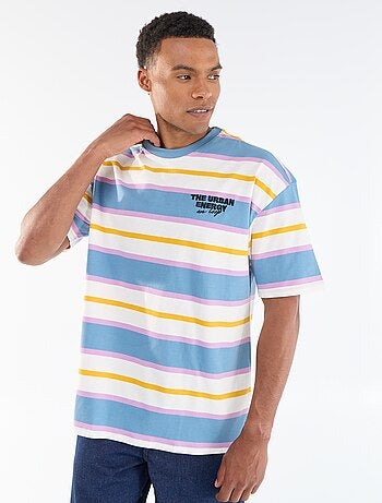 T-shirt de manga curta às riscas