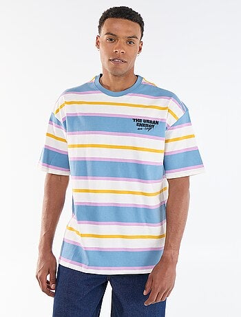 T-shirt de manga curta às riscas