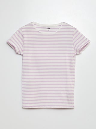 T-shirt de manga curta às riscas