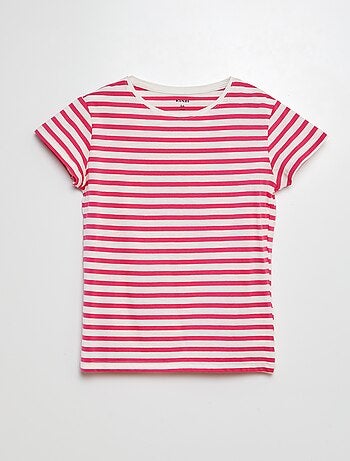 T-shirt de manga curta às riscas