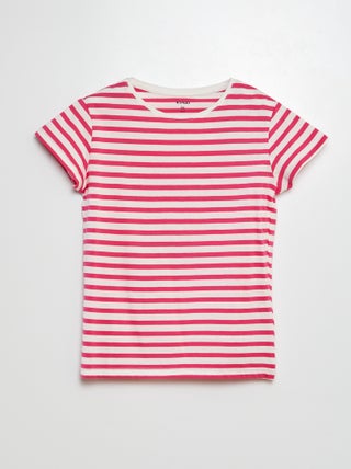 T-shirt de manga curta às riscas