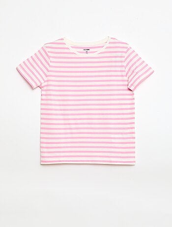 T-shirt de manga curta às riscas