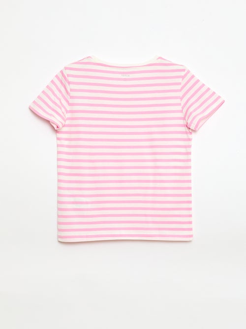 T-shirt de manga curta às riscas - Kiabi