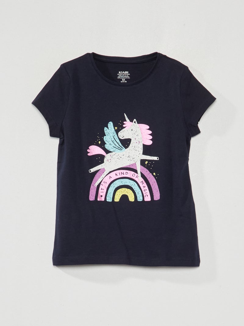 T-shirt de manga curta AZUL - Kiabi