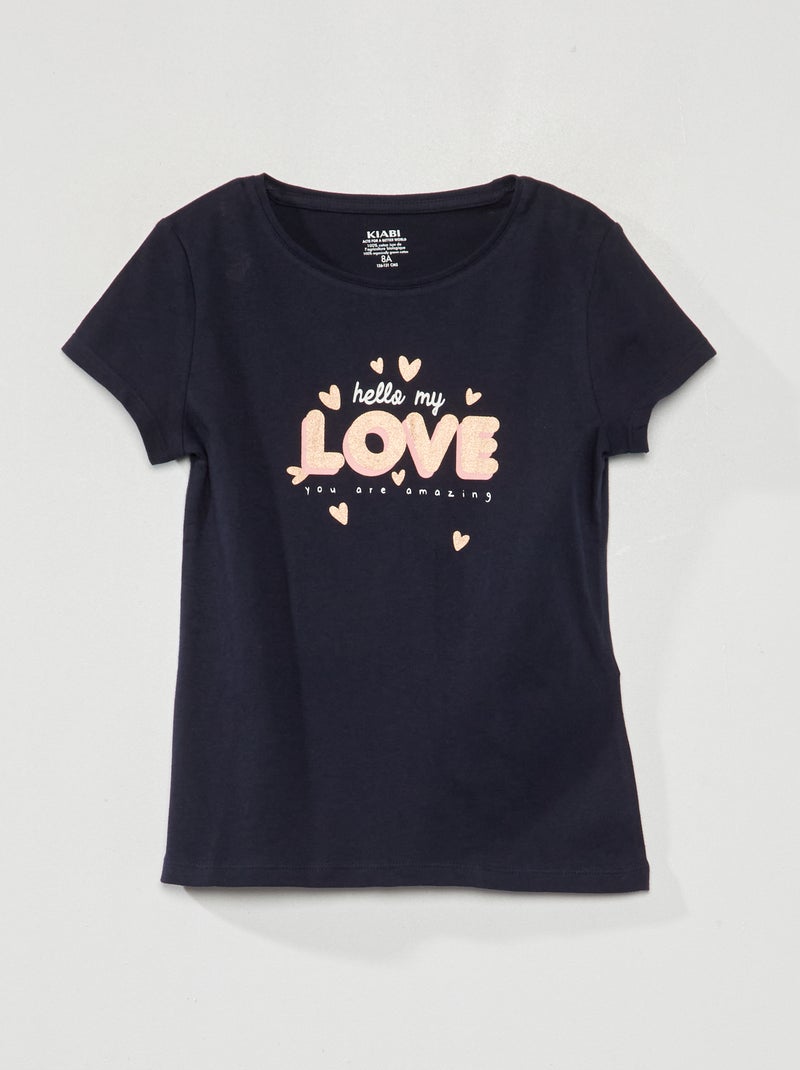 T-shirt de manga curta AZUL - Kiabi