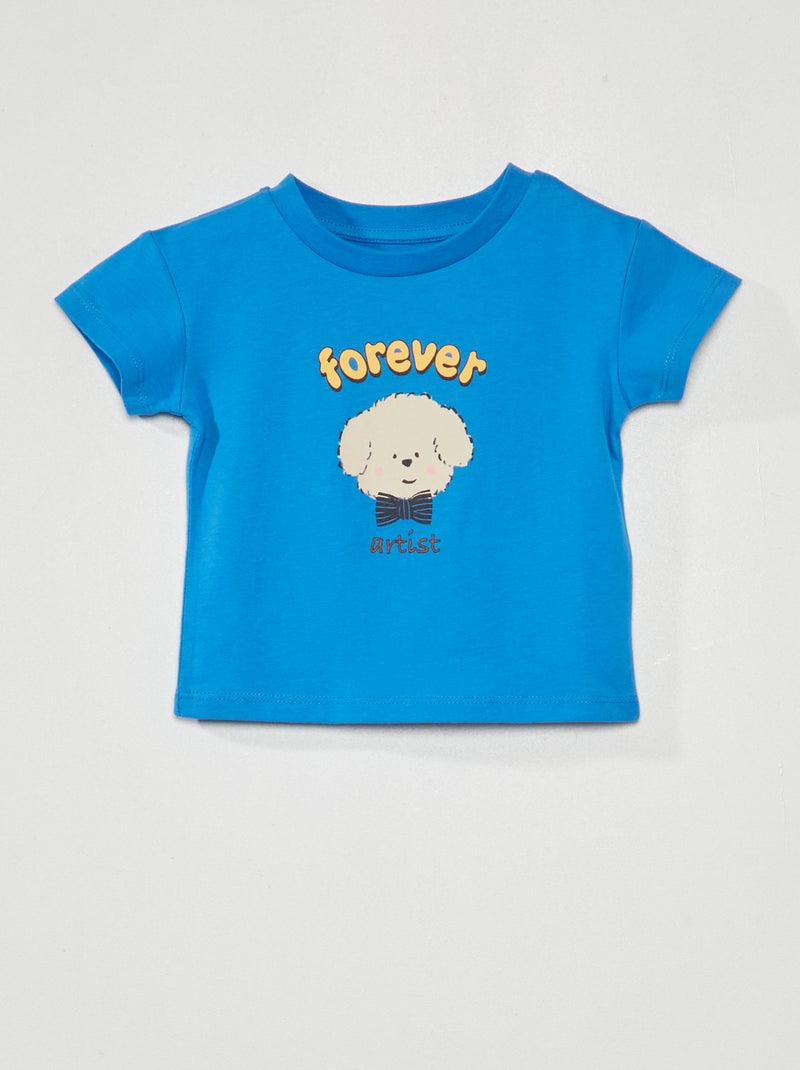 T-shirt de manga curta AZUL - Kiabi
