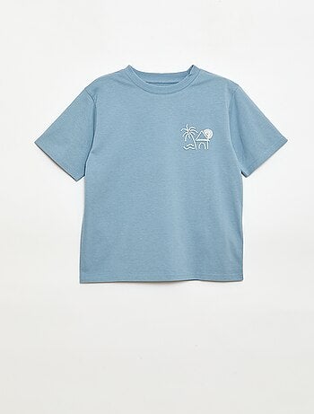 T-shirt de manga curta bordado