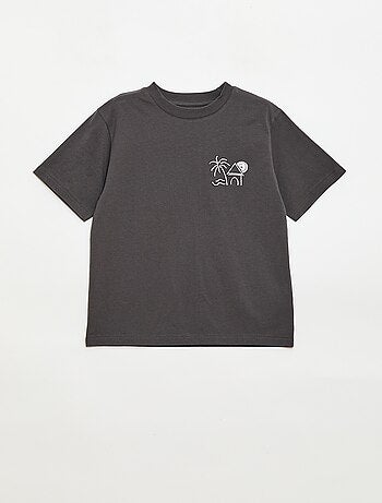 T-shirt de manga curta bordado