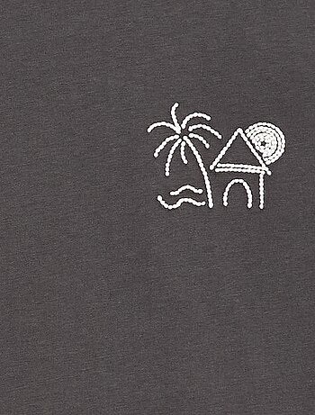 T-shirt de manga curta bordado
