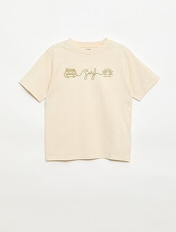 T-shirt de manga curta bordado