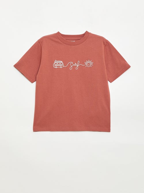 T-shirt de manga curta bordado - Kiabi