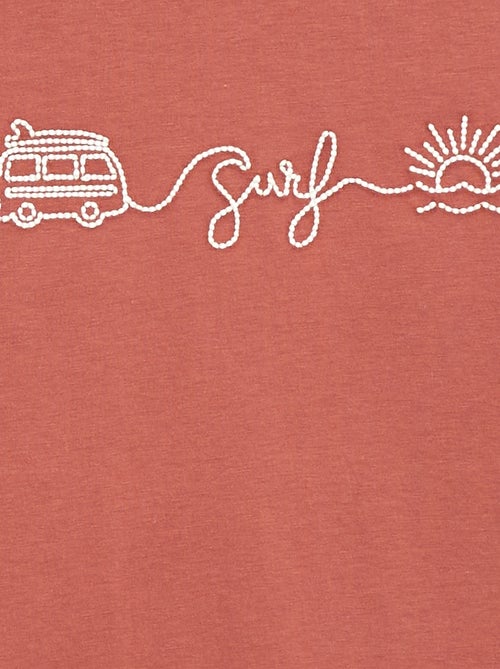 T-shirt de manga curta bordado - Kiabi