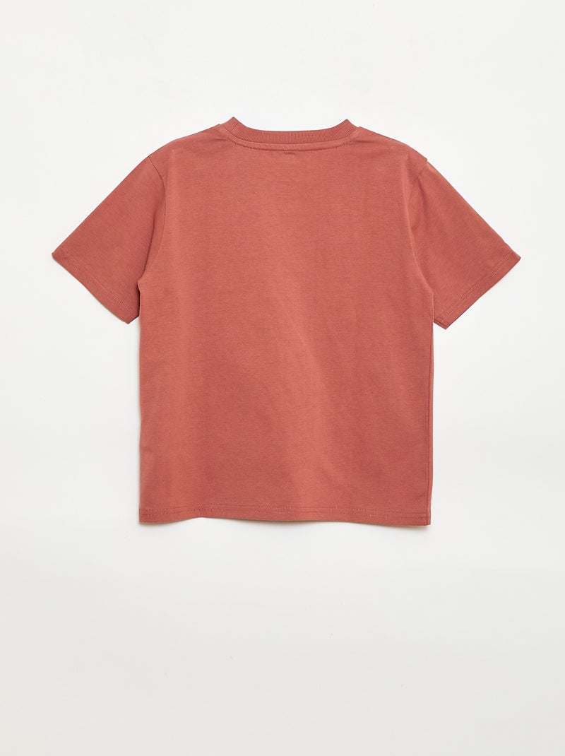 T-shirt de manga curta bordado Vermelho - Kiabi