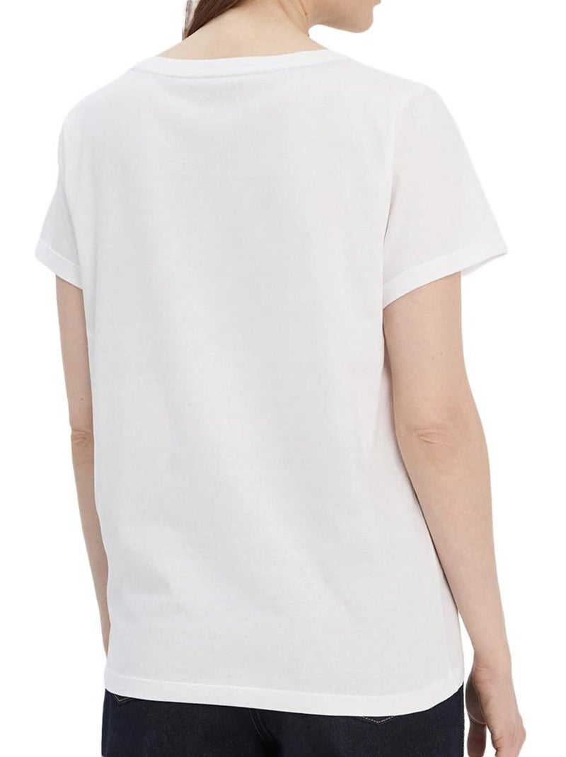 T-shirt de manga curta branca tommy hilfiger para mulher Branco - Kiabi
