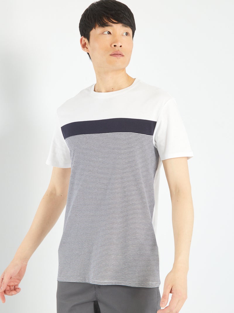 T-shirt de manga curta Branco - Kiabi