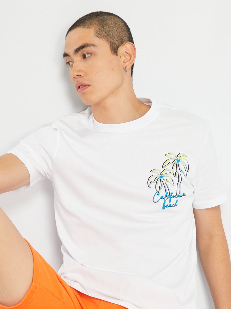 T-shirt de manga curta Branco - Kiabi