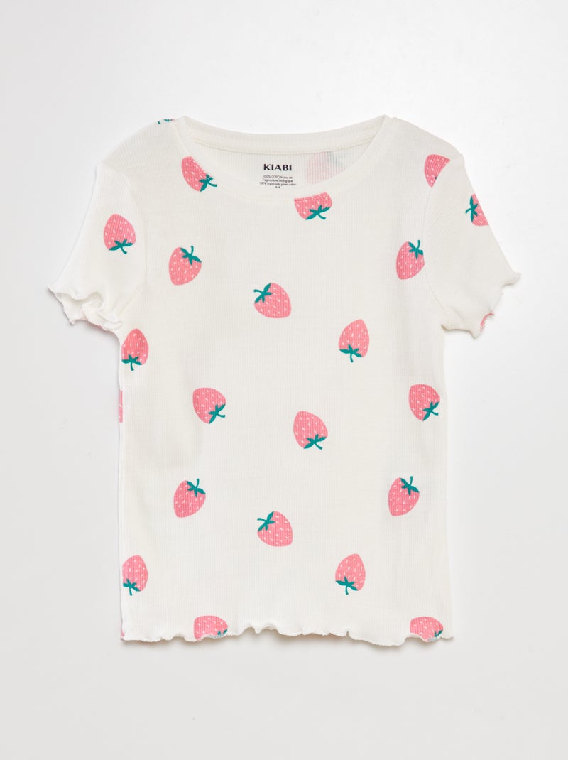 T-shirt de manga curta BRANCO - Kiabi