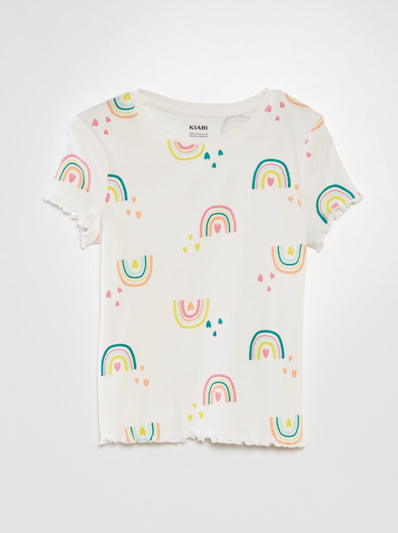 T-shirt de manga curta BRANCO - Kiabi